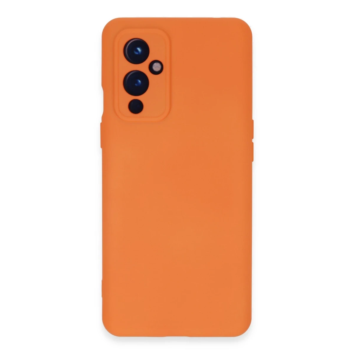 One Plus 9 Kılıf Nano içi Kadife Silikon - Turuncu