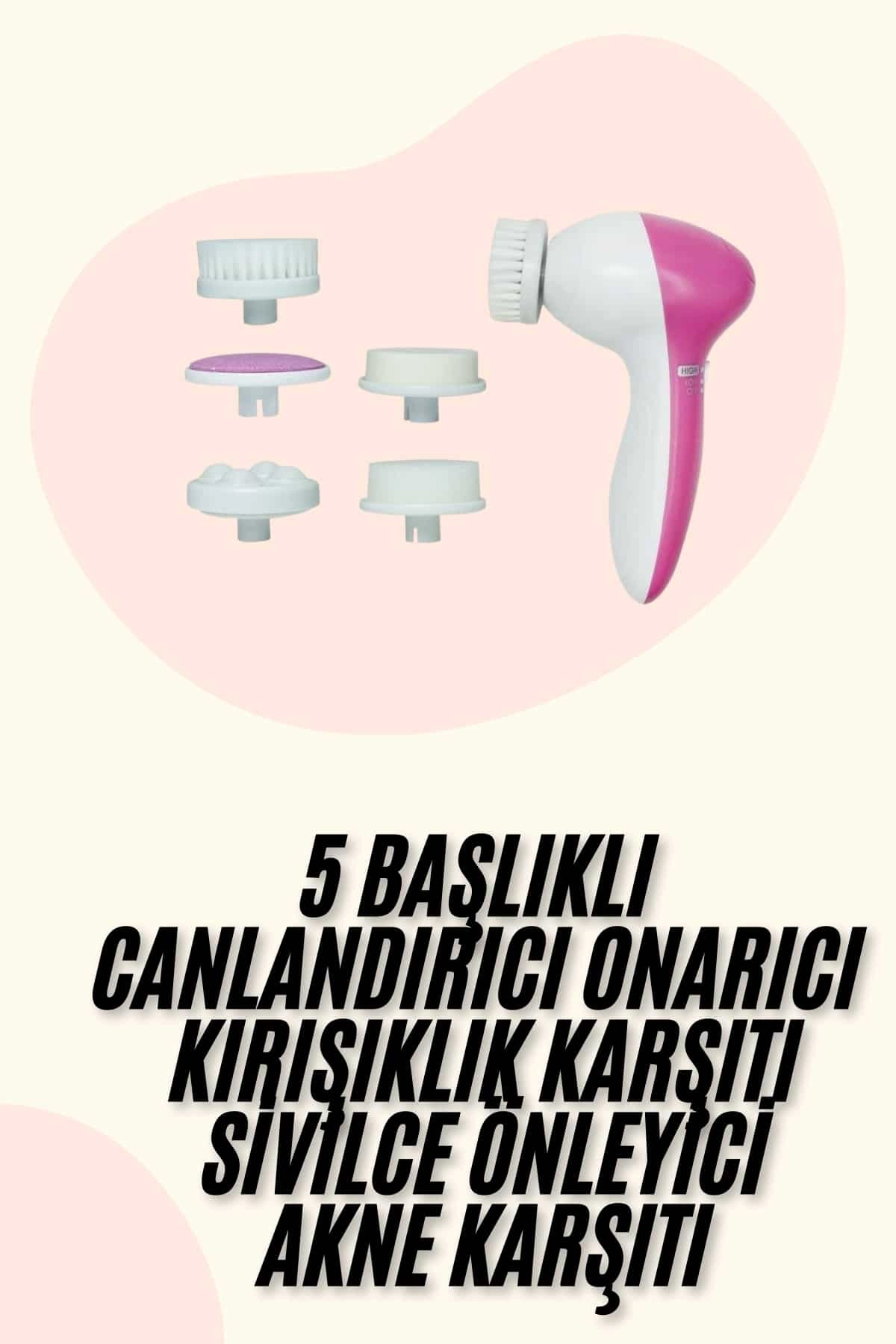Canlandırıcı Yüz Masaj Aleti 5 Başlıklı Cilt Temizleme Seti
