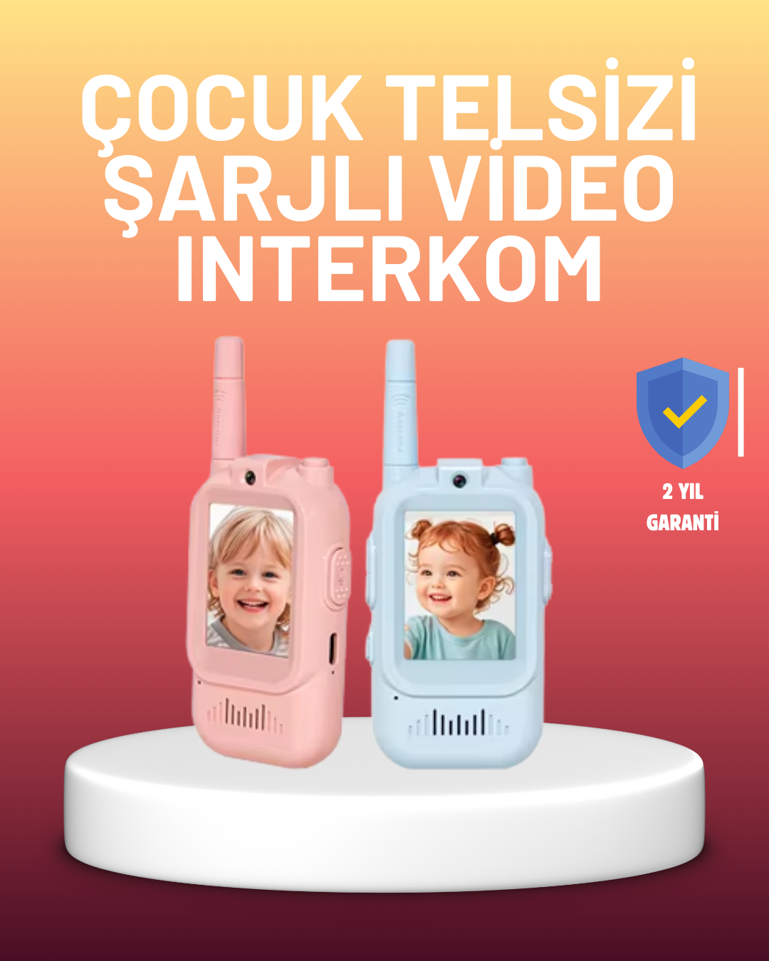 Ekranlı Walkie Talkie Oyuncağı Ses ve Görüntü Destekli