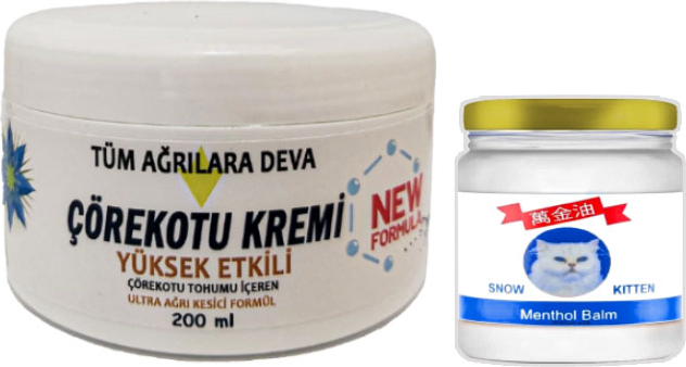 Çörek Otu Kremi  White Box 200 ml + Snow Kitten 50 ml Menthol Balm / Teskin Seti