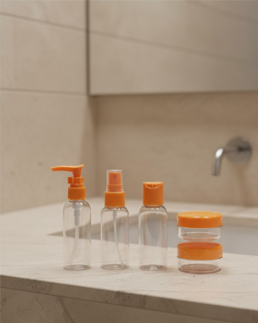 30 ml 5’li Seyahat Şişesi Seti Çantalı Kozmetik Organizer