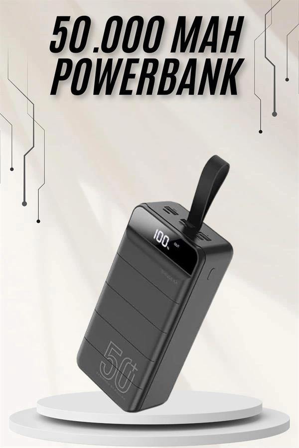 Ultra Güçlü Taşınabilir Powerbank 50000 mAh Çoklu Şarj Girişi
