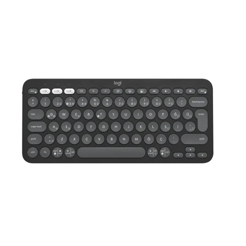K380S PEBBLE KEYS 2 ÇOKLU CİHAZ ÖZELLİKLİ BLUETOOTH TÜRKÇE Q KLAVYE GRİ 920-011859