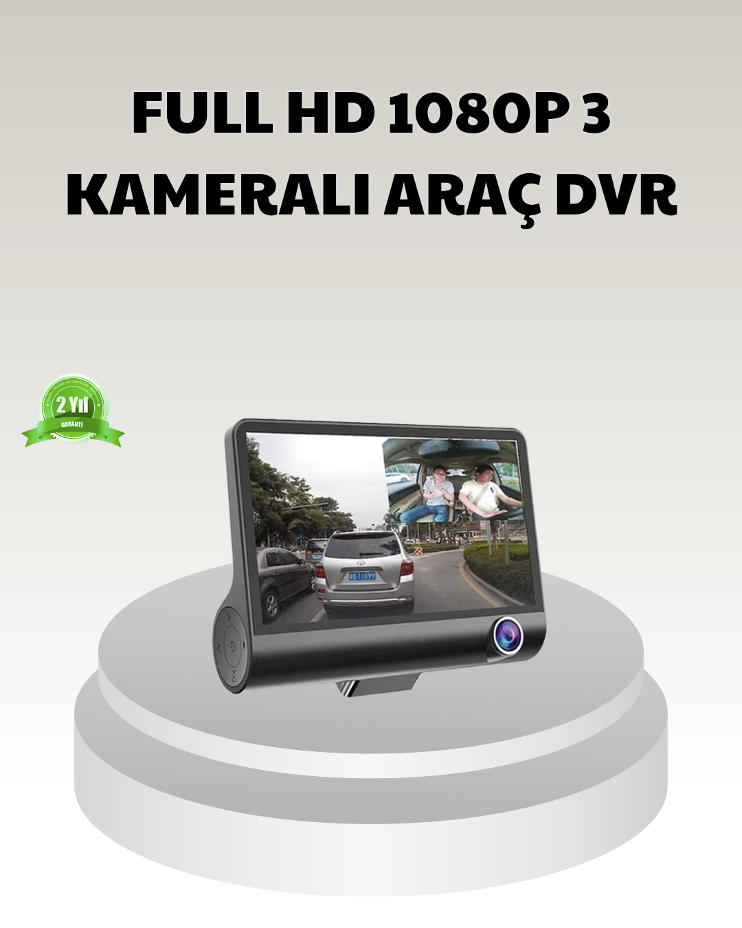 Araç DVR Kamerası 3’lü 170° Geniş Açılı Full HD ve Park Destekli