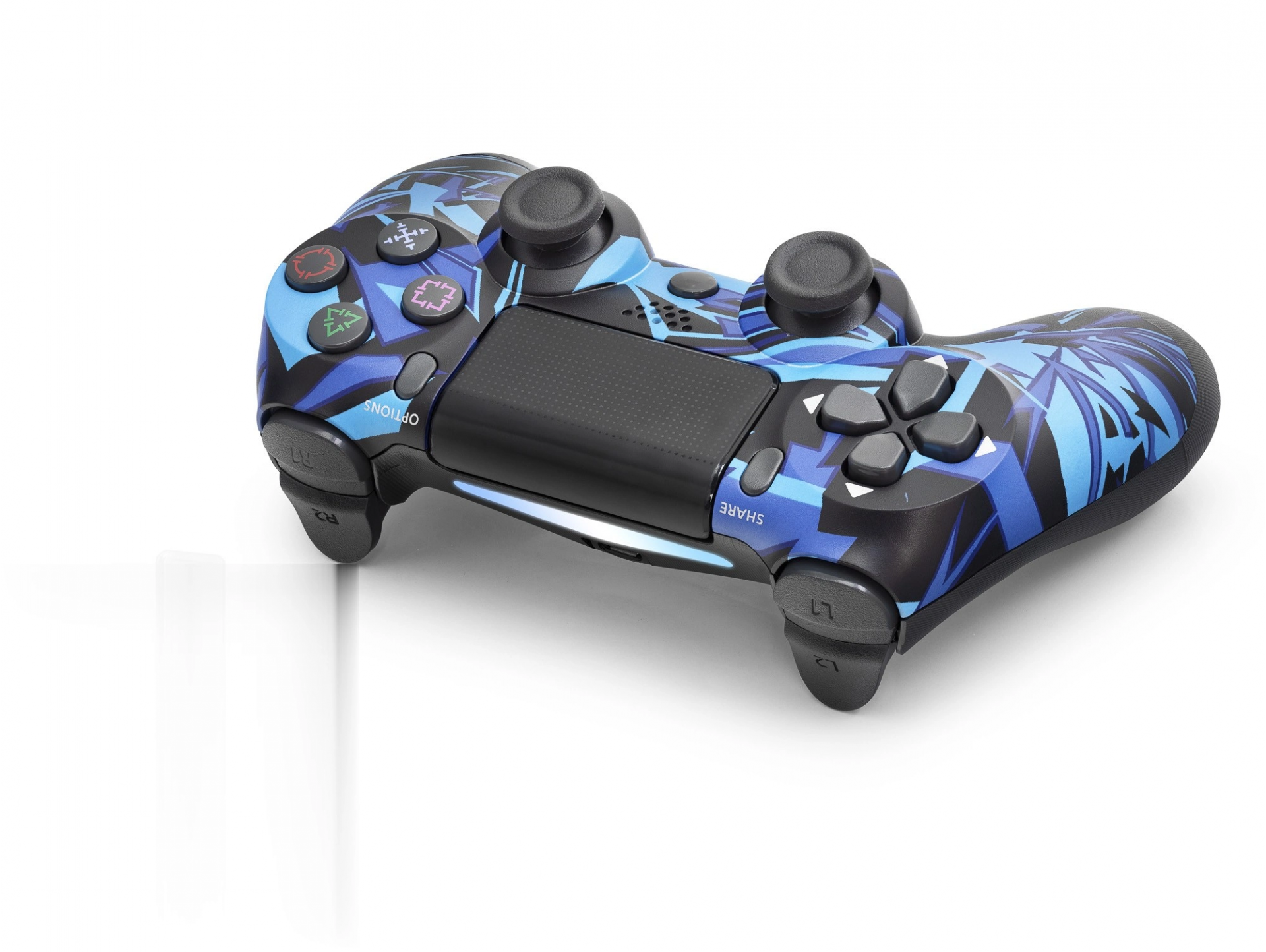 Mavi Siyah Oyun Kontrolcüsü PS4 Uyumlu Bluetooth