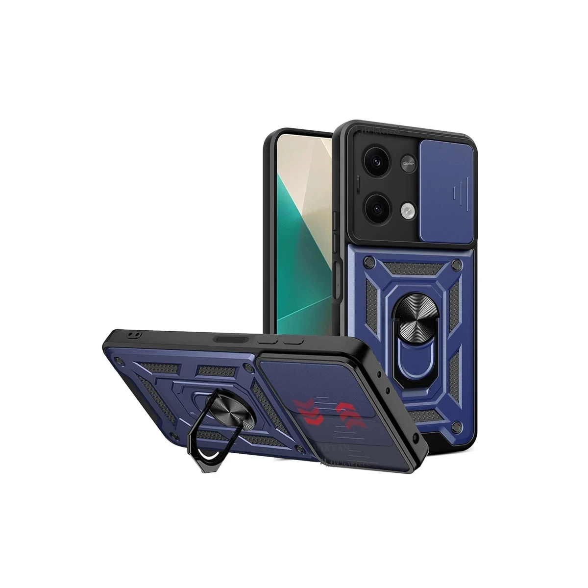 Xiaomi Poco X6 Kılıf Pars Lens Yüzüklü Silikon - Lacivert