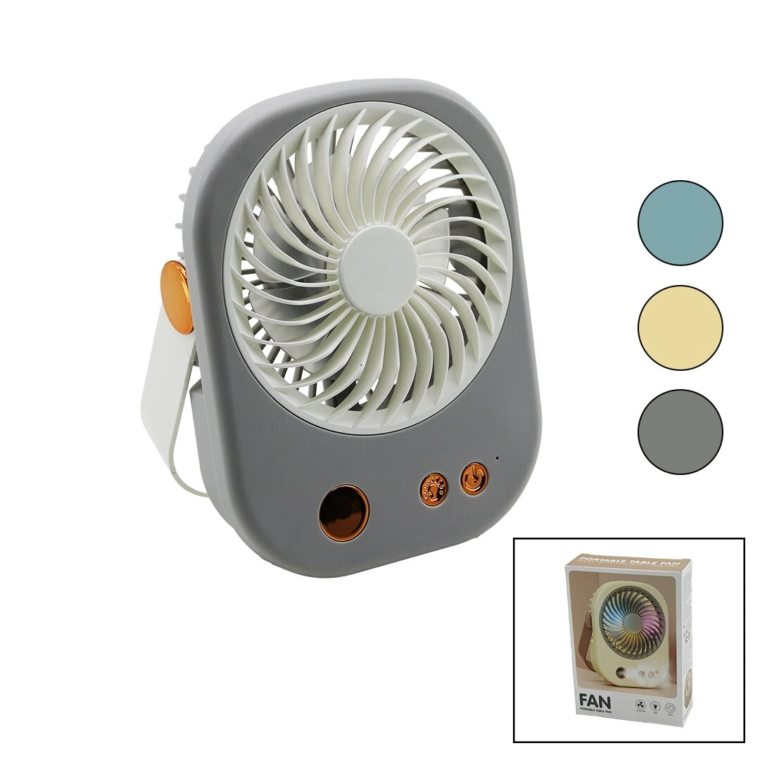 Mini Masaüstü Fan USB Şarjlı 2in1 Taşınabilir 15.5x12cm