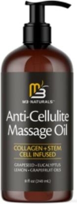 M3 Naturals  Kolajen ve Kök Hücre Içeren Anti Selülit Masaj Yağı-Anti Cellulite Massage Oil x 2 Adet