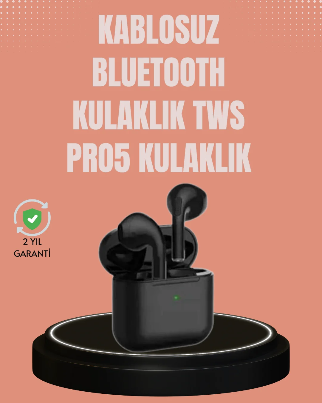 TWS Pro 5 Kulaklık – Uzun Süreli Kullanım İçin Yüksek Batarya Performansı