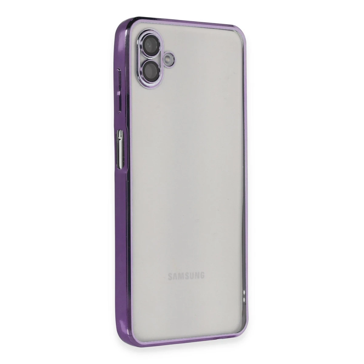 Samsung Galaxy A04 Kılıf Razer Lensli Silikon - Mor