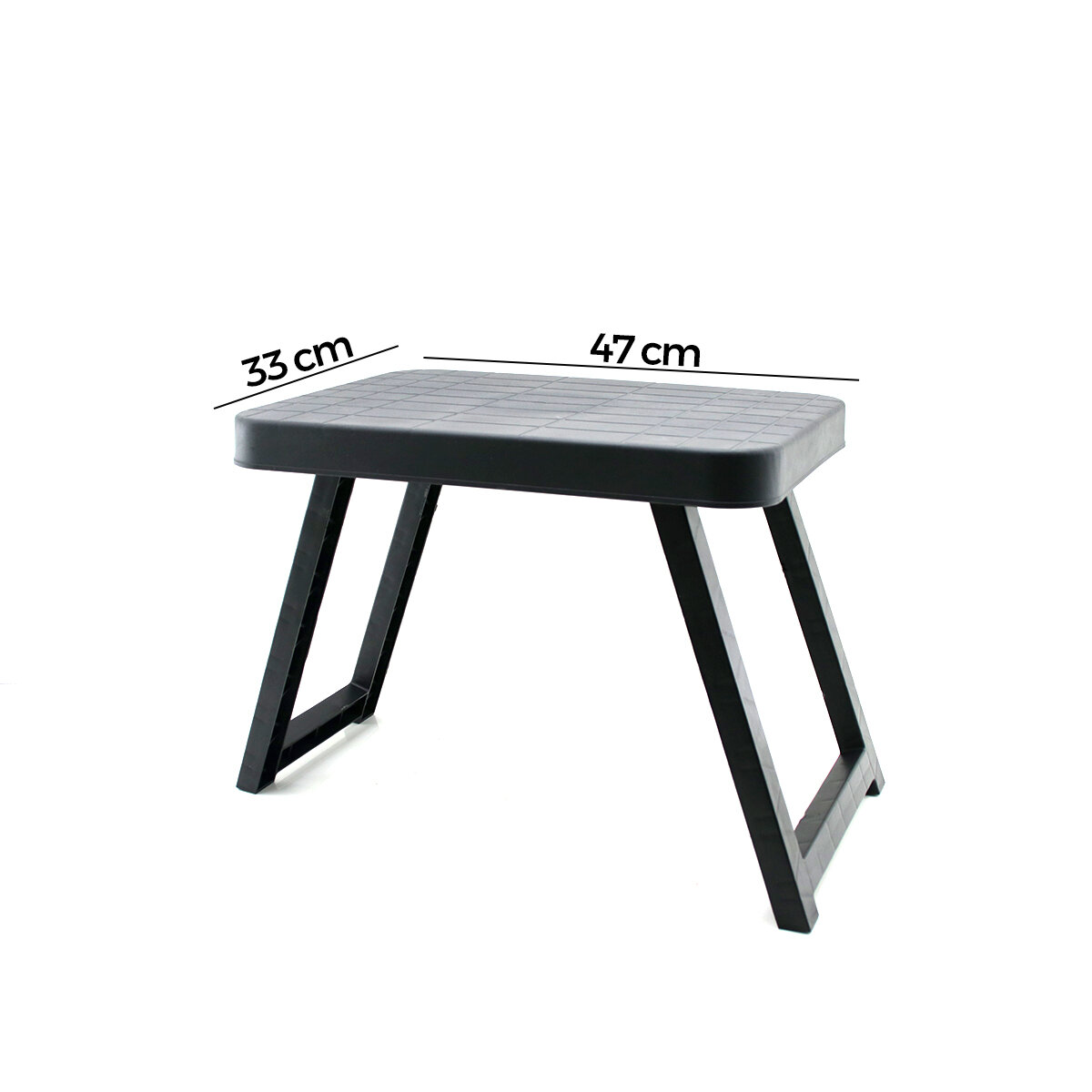 10 Adet Küçük= 47X33CM Kamp - Piknik Masası Siyah Plastik Katlanabilir AYAKLI=38CM