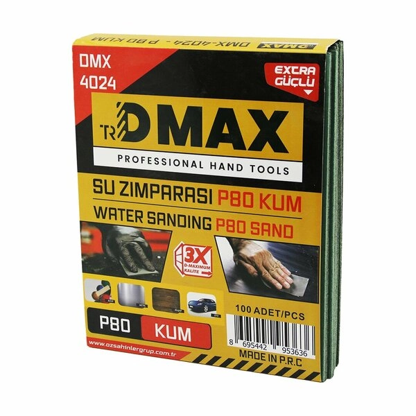 P80 Su Zımparası 230x280mm 100 Adet Boya Metal Ahşap Oto