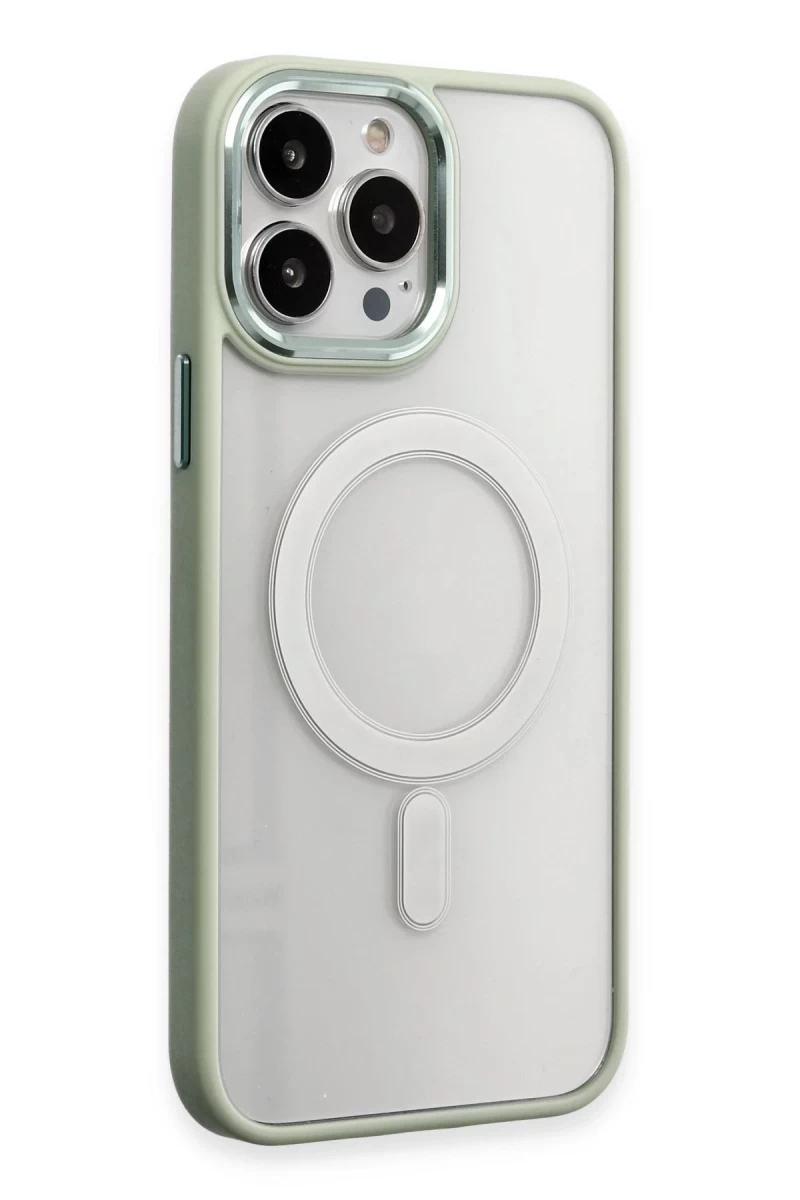 Apple iPhone 15 Pro Max Uyumlu Kılıf Room Magneticsafe Silikon - Su Yeşili