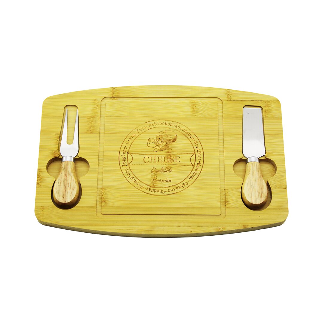 Bıçak Sağ-sol 19X29CM -1.5CM Ahşap Bambu Kahvaltı Peynir Sunum Tabak 2PEYNİR Bıçak=ahşap Saplı