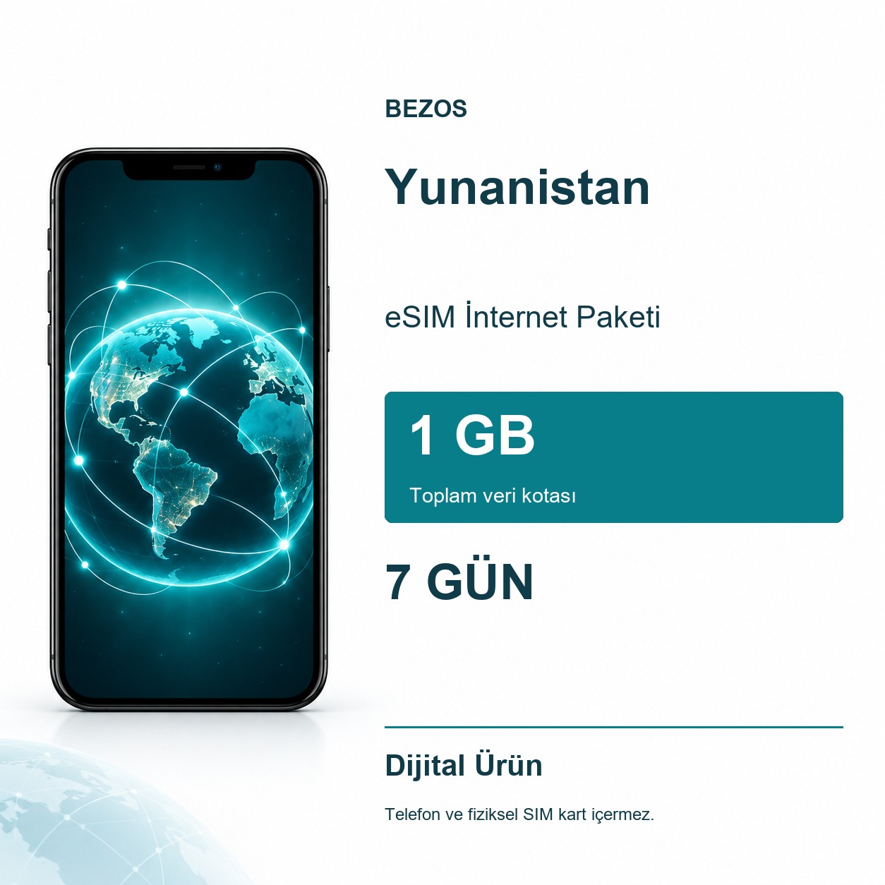 Yunanistan eSIM İnternet Paketi 1 GB 7 Gün