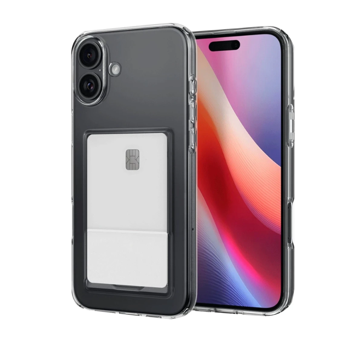Apple iPhone 16 Plus Kılıf Kart Şeffaf Silikon - Şeffaf