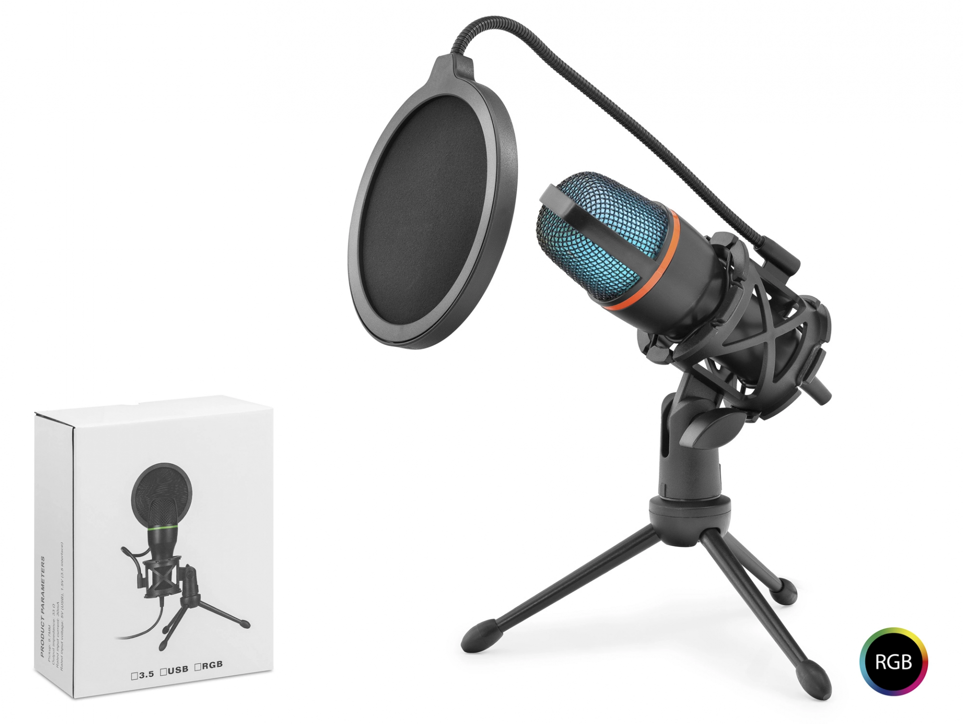 Çok Yönlü Rgb Mikrofon Type-C 192kHz 24 Bit Siyah