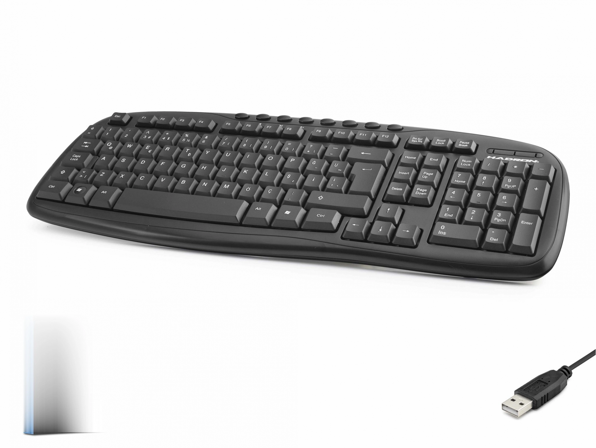 Ergonomik Multimedya Klavye Siyah USB Uyumlu