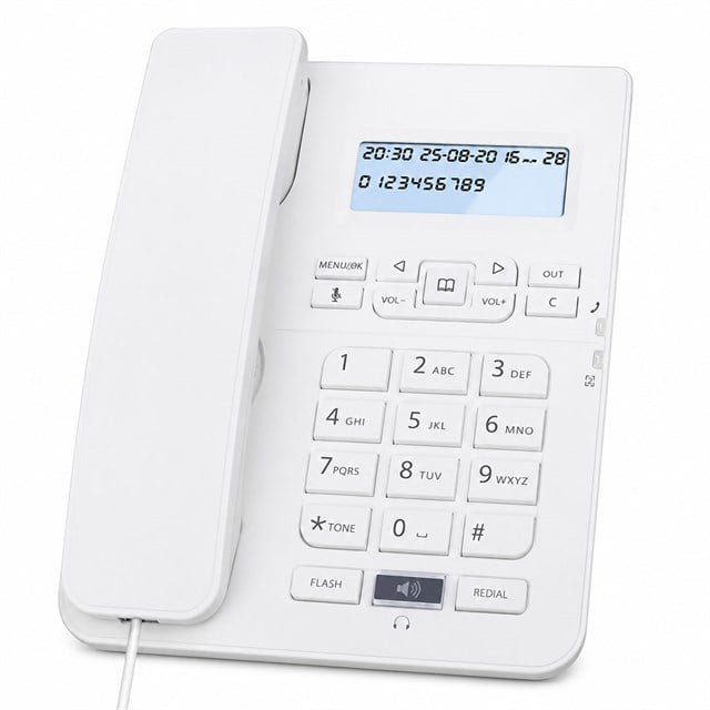Karel TM-145 Kablolu Ekranlı Krem Masaüstü Telefon