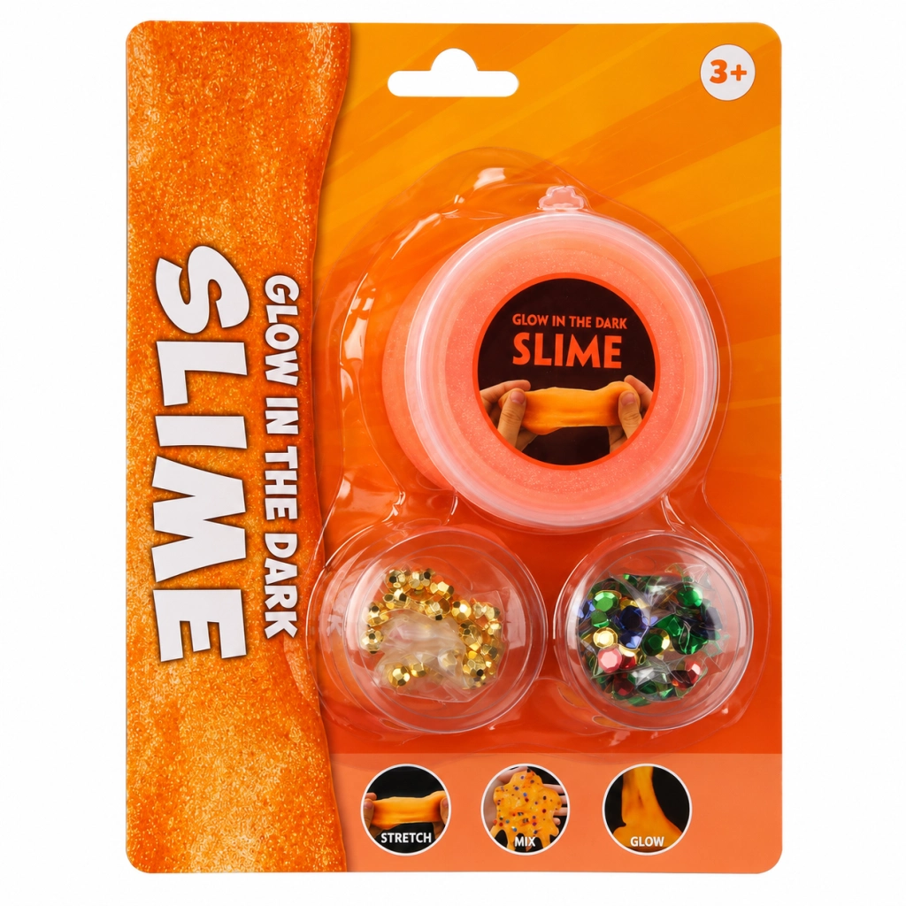 Eğlenceli Turuncu Slime 1 Adet Karanlıkta Parlayan