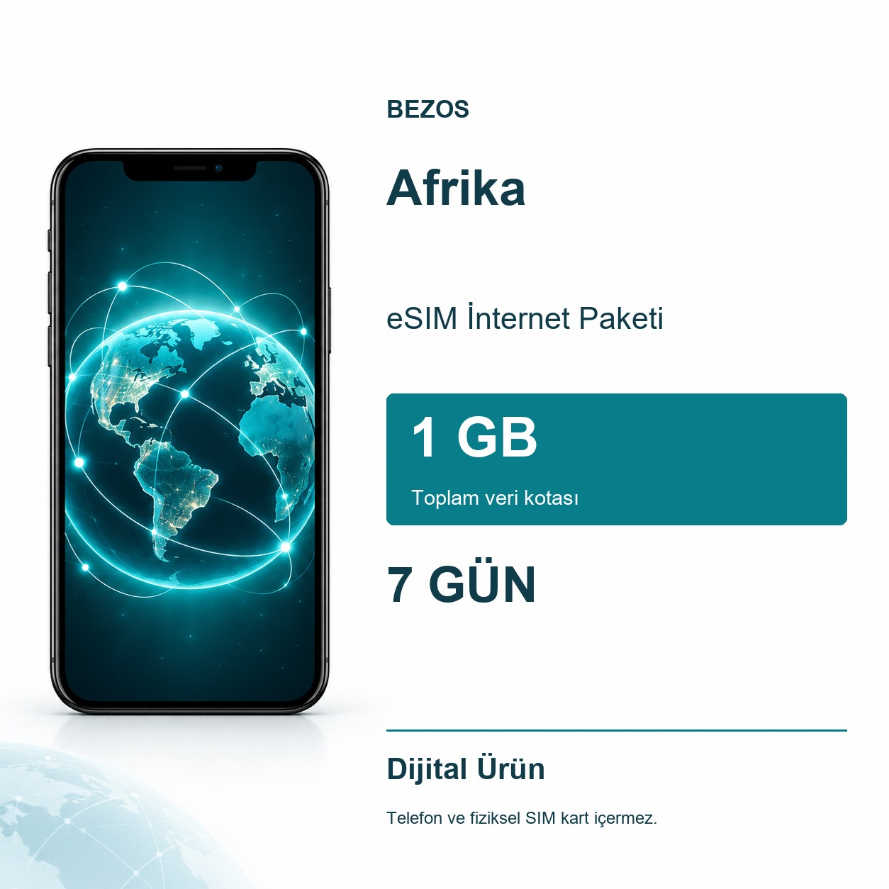 Afrika eSIM İnternet Paketi 1 GB 7 Gün