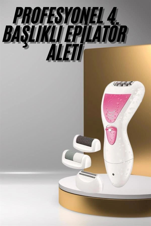 Taşınabilir Şarjlı Epilatör Aleti 4 Başlıklı Törpü Seti