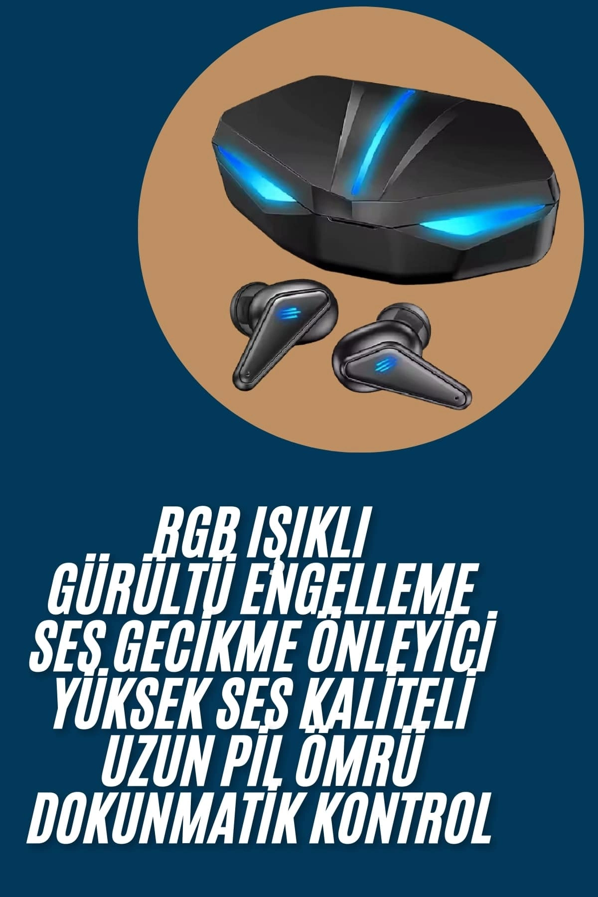 Mikrofonlu Bluetooth Oyuncu Kulaklığı Işıklı