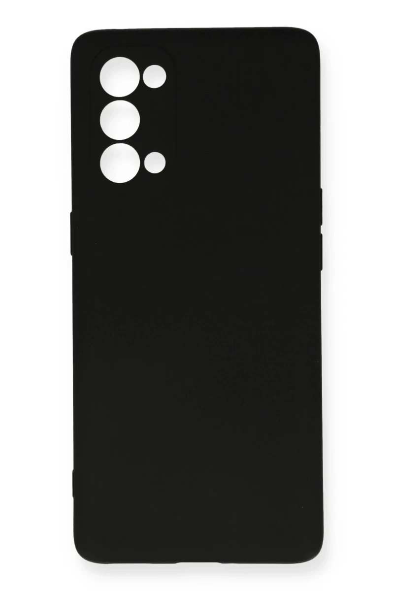 Oppo Reno 5 Uyumlu Kılıf Nano içi Kadife Silikon - Siyah