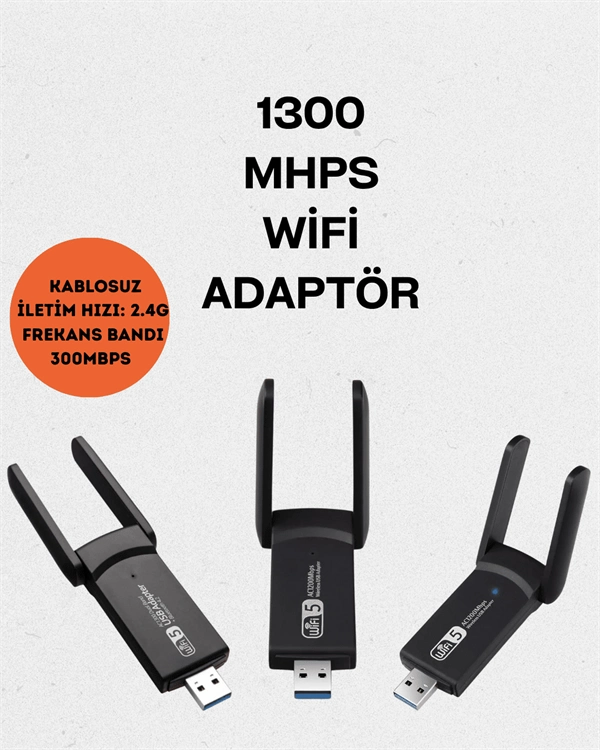 Yüksek Hızlı Ağ Adaptörü 5G Destekli Dual-Band USB