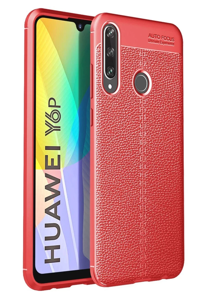 Huawei Y6P Uyumlu Kılıf Auto Focus Kapak - Kırmızı
