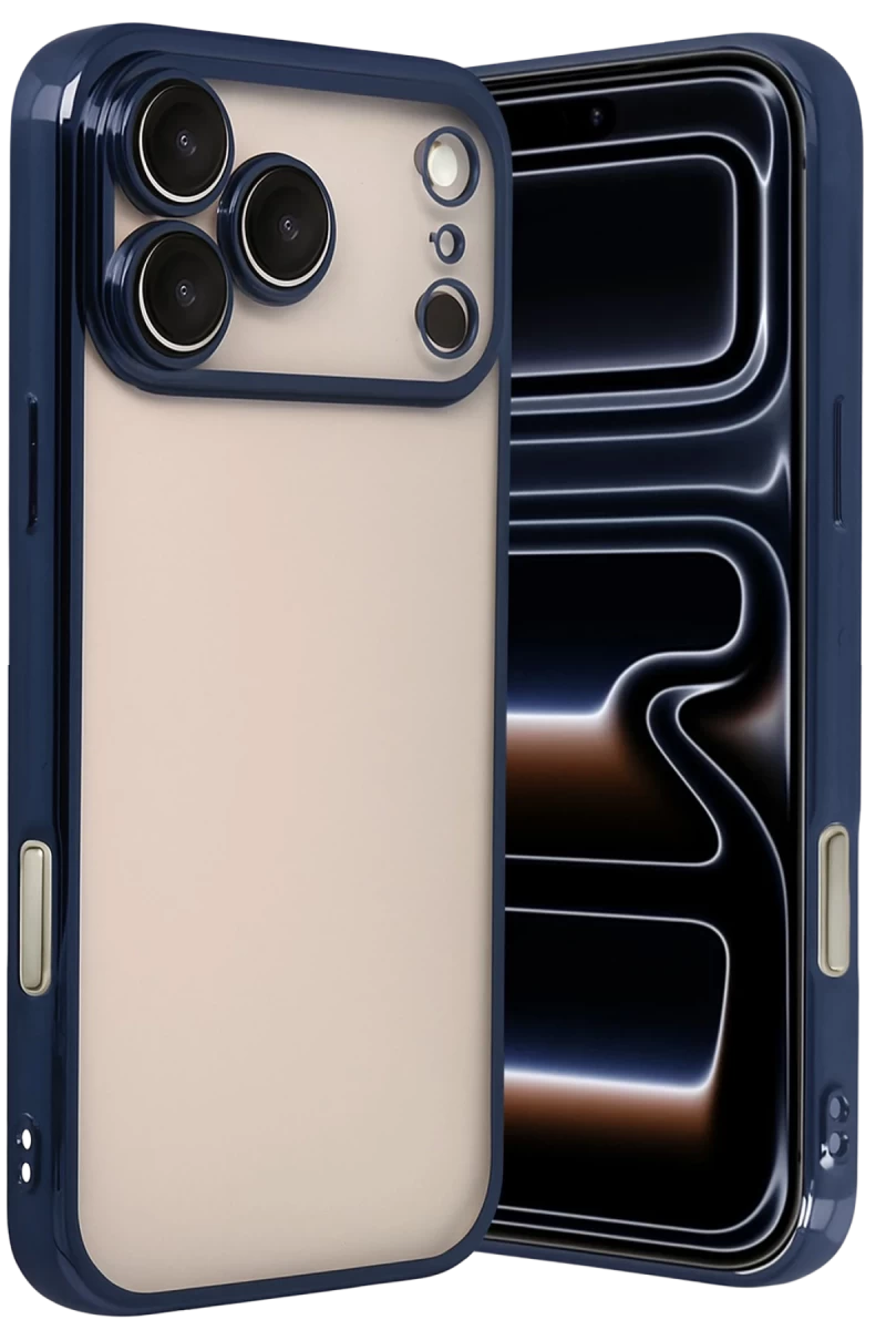 Apple iPhone 17 Pro Uyumlu Lensli Silikon - Lacivert