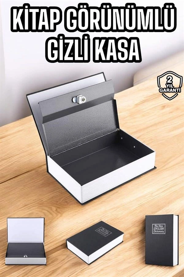 Kitap Görünümlü Mini Çelik Kasa 18,5 cm (Gizli Model)