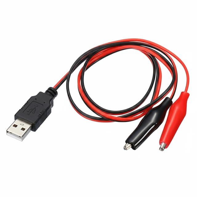 PM-28657 USB Erkek - Küçük Krokodil Uçlu 5V 2A Test Kablosu 60 CM