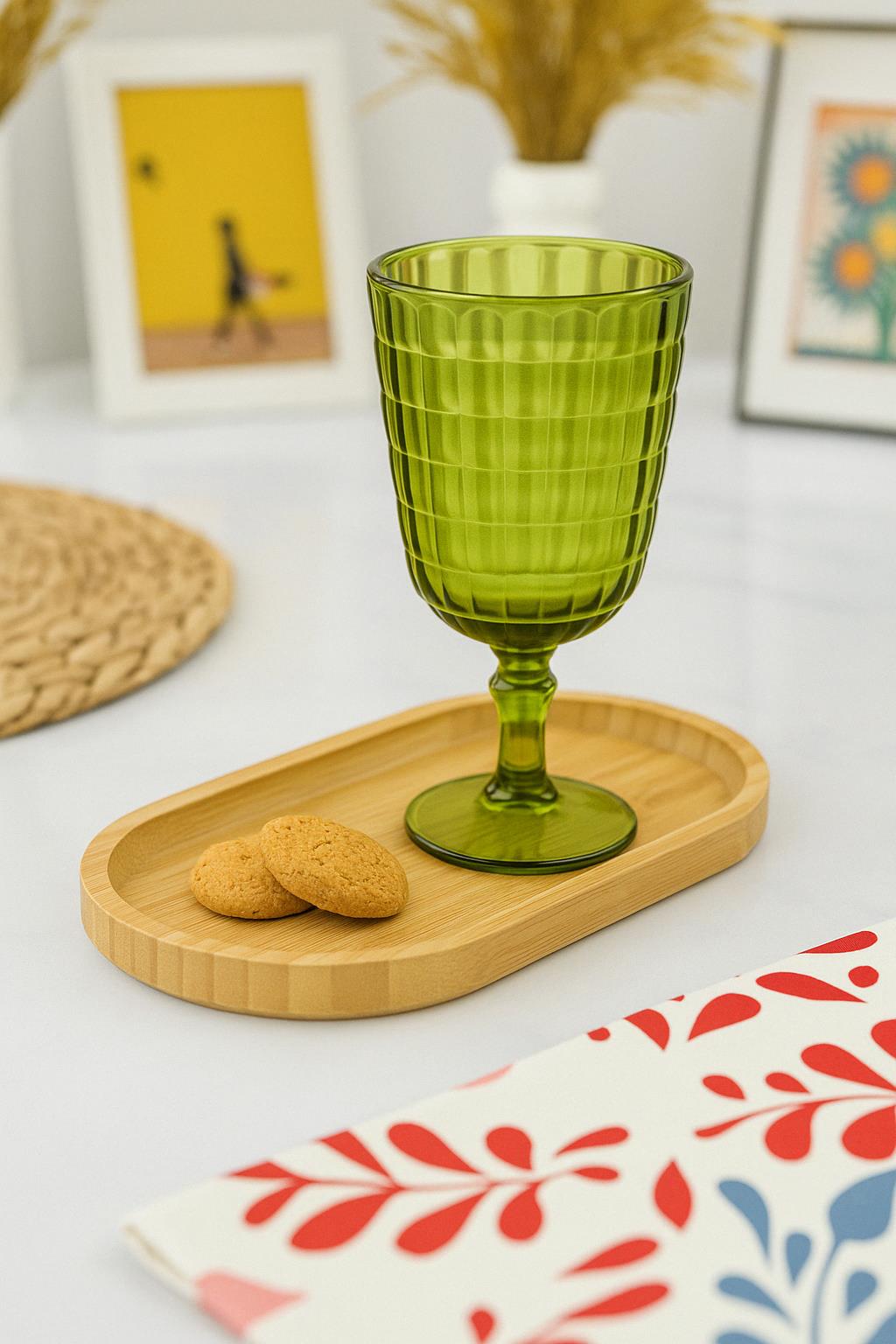 Allegra Koyu Yeşil 6?lı Kadeh Bardak Seti 750 ml Akrilik Malzeme - Cam Değildir Kırılmaya Dayanıklı