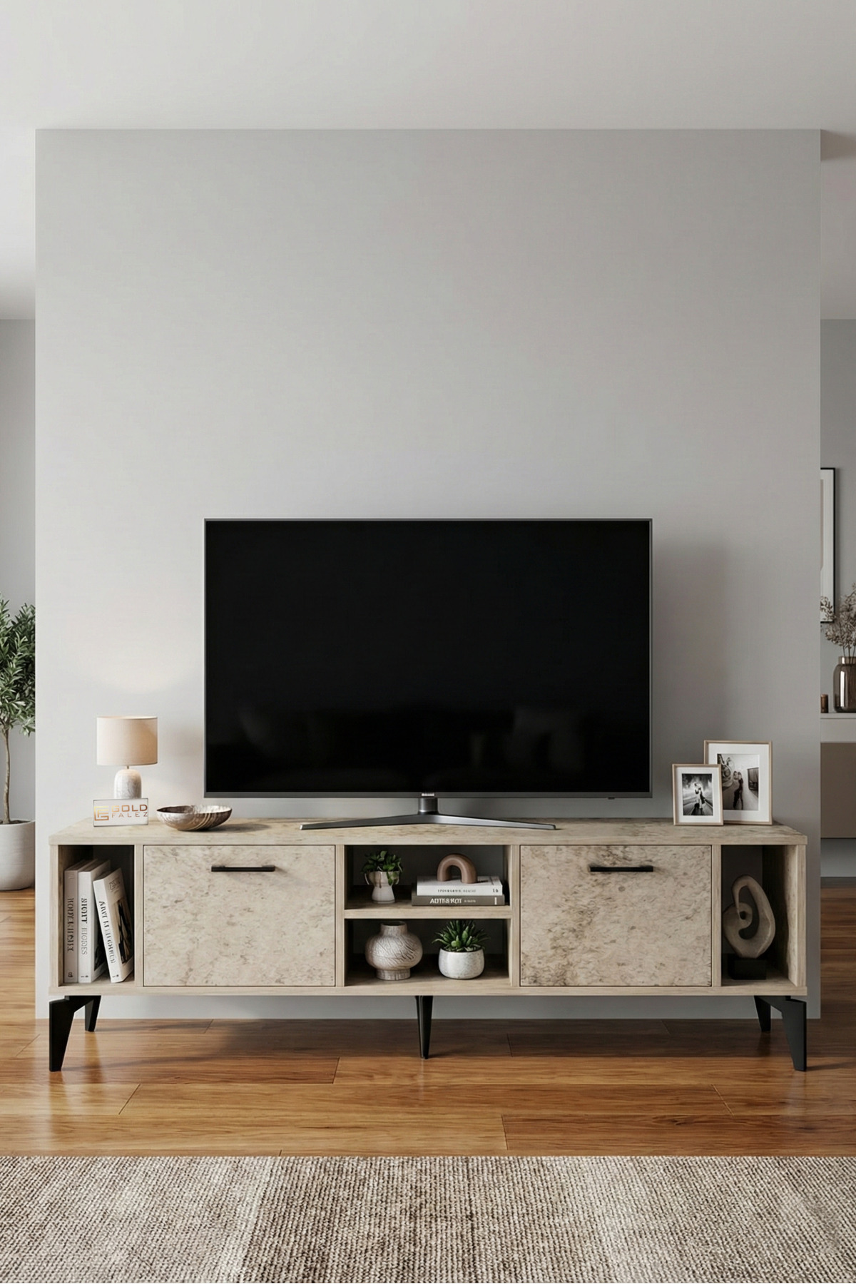 Linya TV Sehpası Suntalam Ekru 160x35 cm