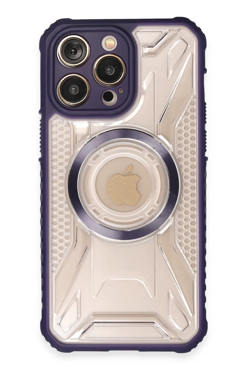 Apple iPhone 13 Pro Max Uyumlu Kılıf Prag Magneticsafe Kapak - Derin Mor