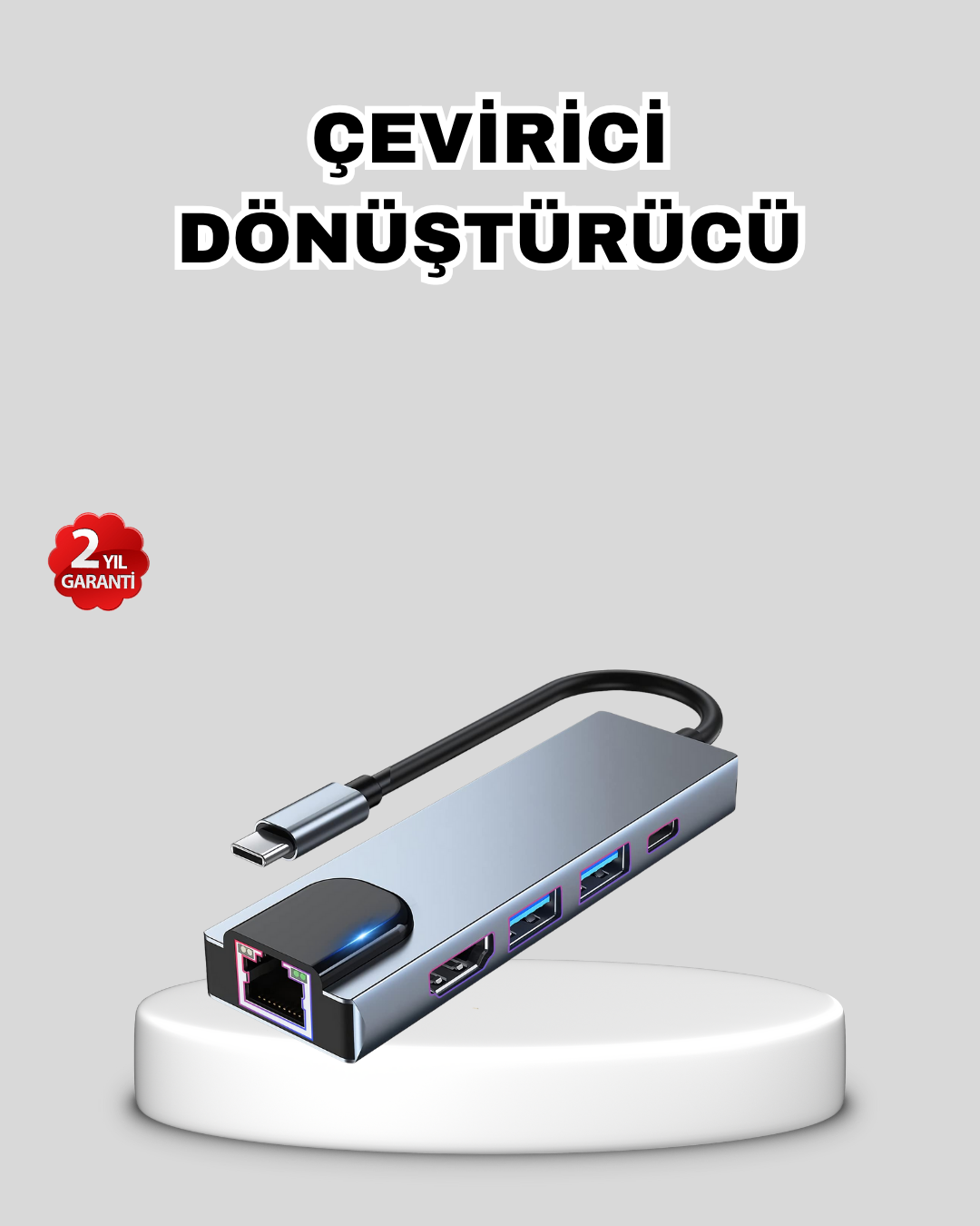 Type-C Çoklu Dönüştürücü – Alüminyum Gövde, Hızlı Veri Aktarımı ve Şarj Desteği