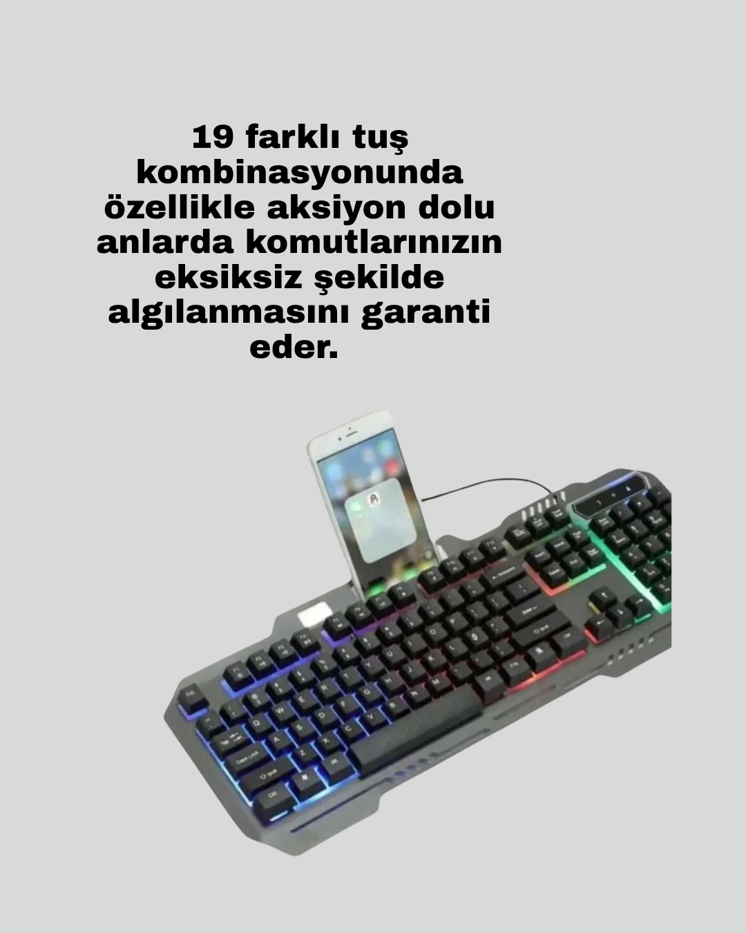Ergonomik LED Oyun Klavye ve Mouse Seti - Yüksek Tepki