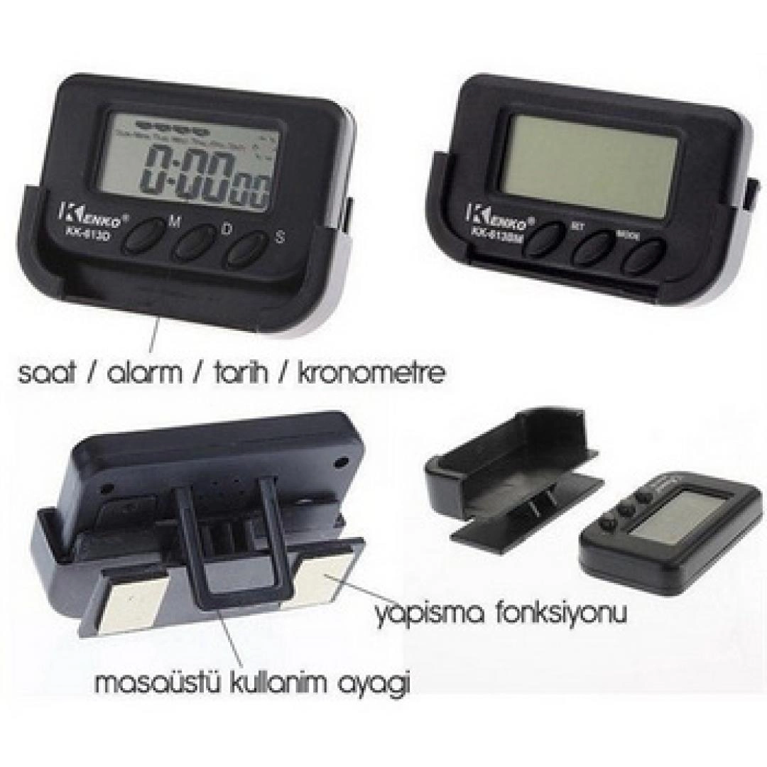 Kronometreli Dijital Saat 7 cm x 4 cm Araç ve Ev Kullanımı