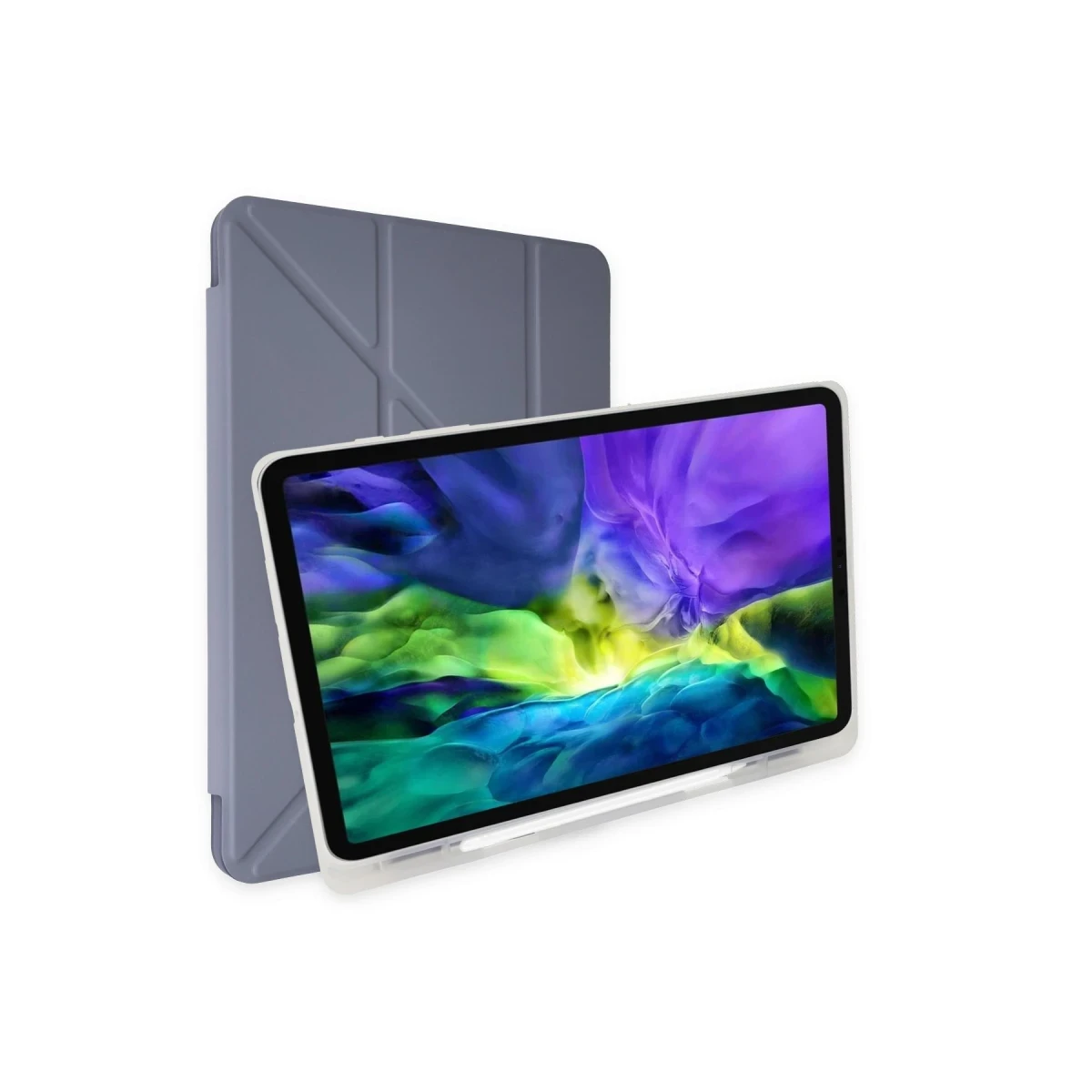 Samsung Galaxy P610 Tab S6 Lite 10.4 Kılıf Kalemlikli Mars Tablet Kılıfı - Lavender