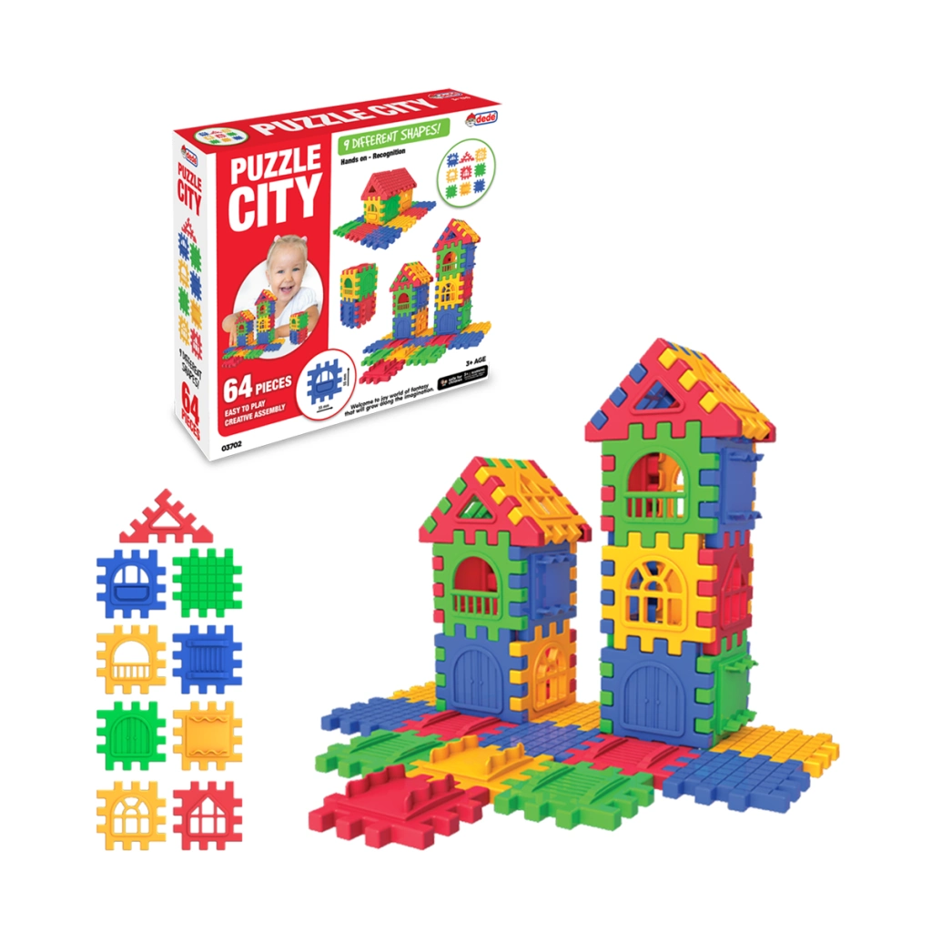 Eğlenceli Puzzle Şehir 64 Parça Çocuklar için Oyun