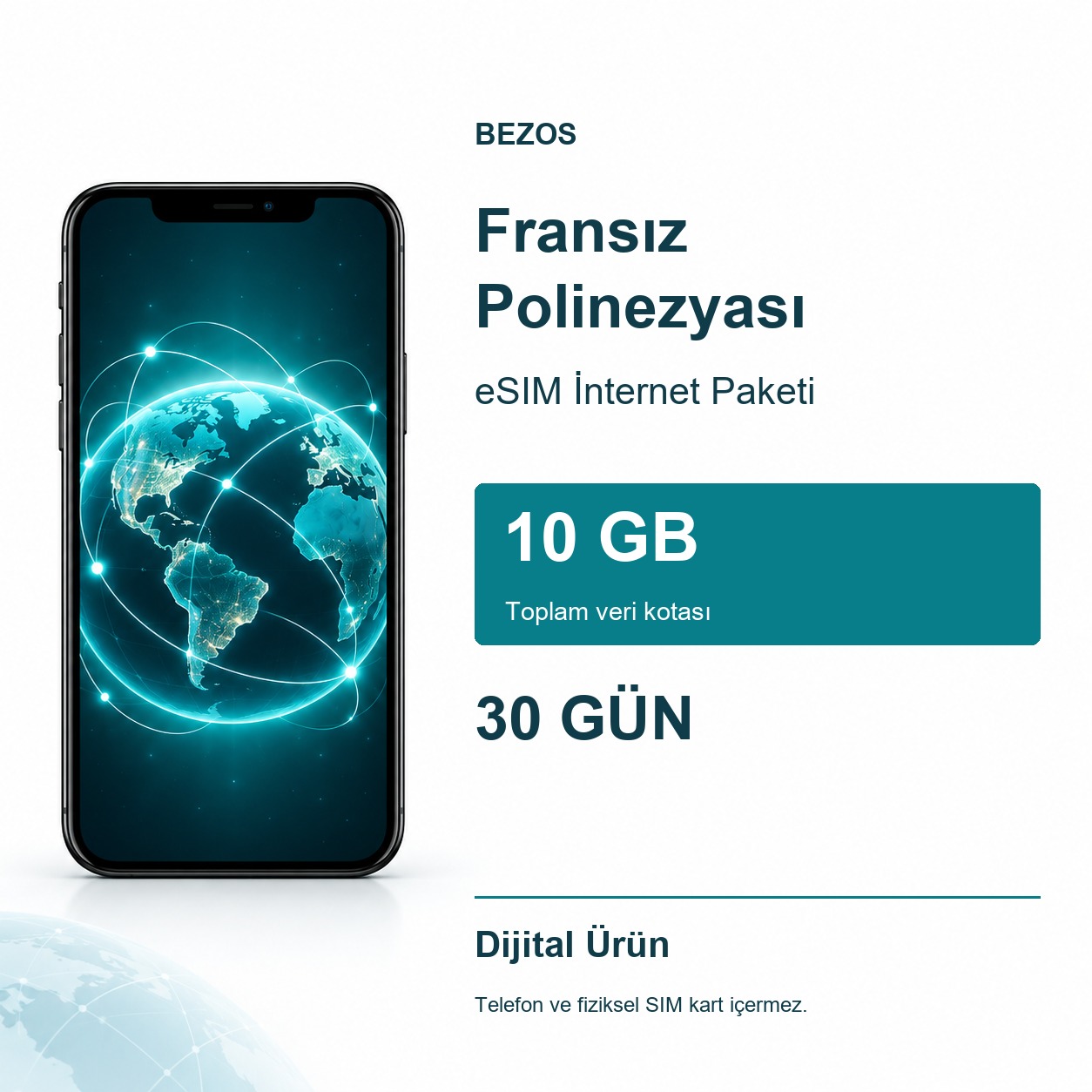 Fransız Polinezyası eSIM İnternet Paketi 10 GB 30 Gün