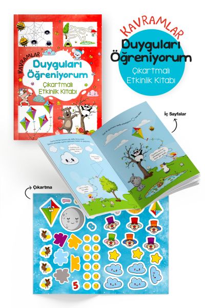 Kavramlar – Duyguları Öğreniyorum – Çıkartmalı Etkinlik Kitabı - 3 Yaş +