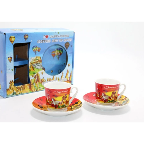 Otantik İkili Fincan Seti 6x8 cm Kahve Sunumu