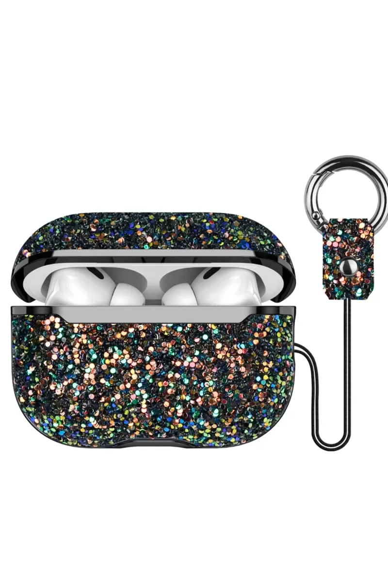 Onegif Apple Airpods 2 (2.nesil) Bright Simli Airpods Kapak - Siyah