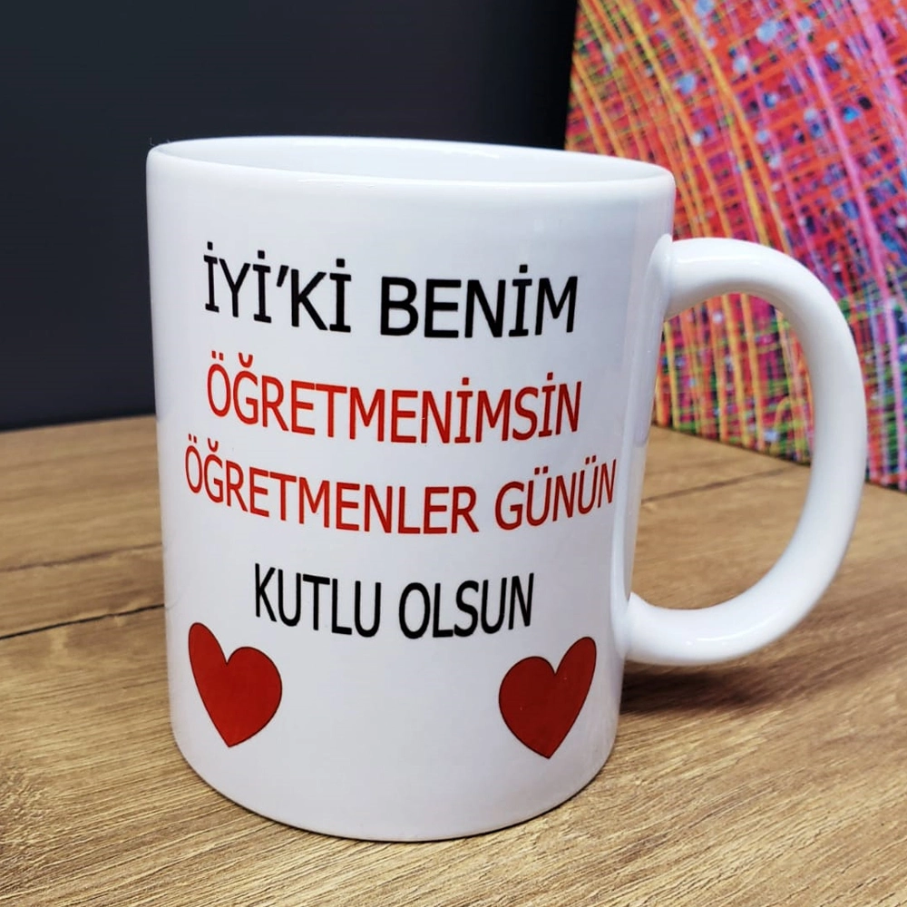 Özel Tasarım Öğretmene Hediye Kupa Bardak 1 Adet