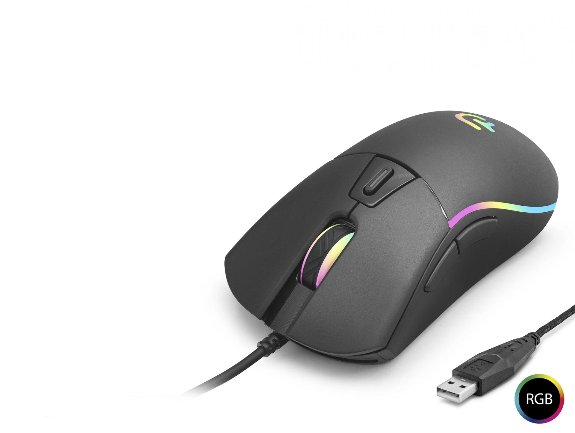 Kompakt Tasarımlı RGB Mouse 3600 Dpi 6 Tuşlu Siyah