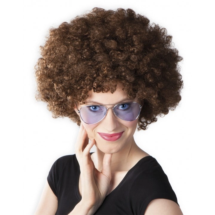 Kıvırcık Kahve Renk Afro Peruk Yetişkin ve Çocuk