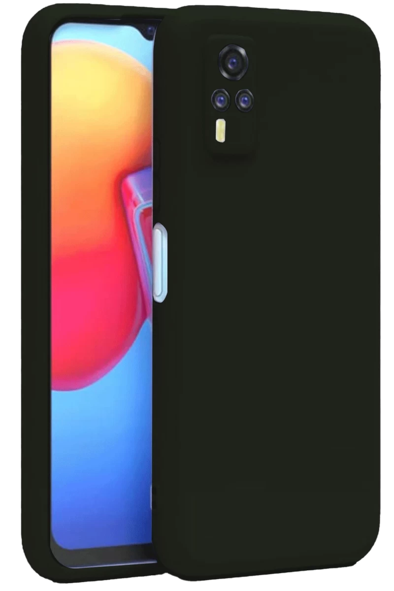 Vivo Y53S Uyumlu Kılıf Nano içi Kadife Silikon - Siyah