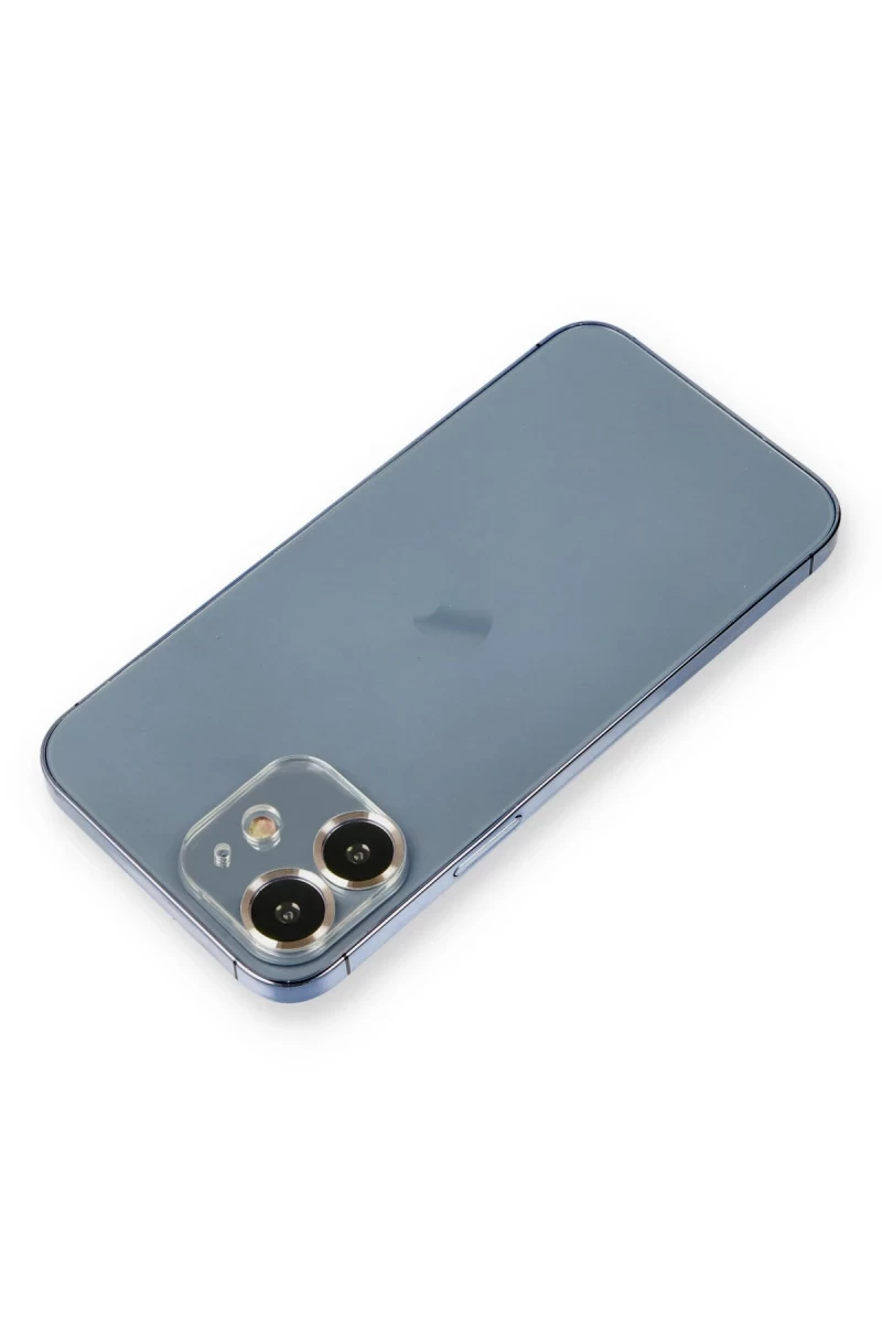 Apple iPhone 12 Uyumlu Metal Kamera Lens Koruma Cam - Gold